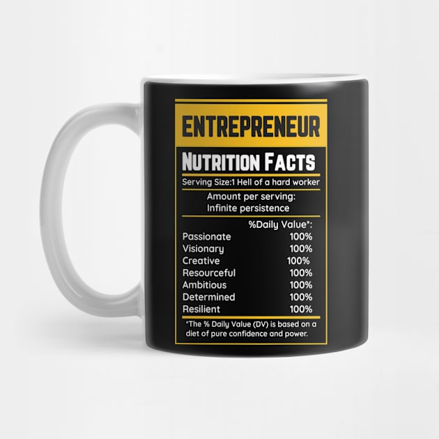 Entrepreneur Nutrition Facts by Tip Top Tee's